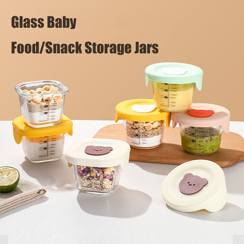 Baby Food Storage Jar - 180ml Glass Baby Food Storage Jars